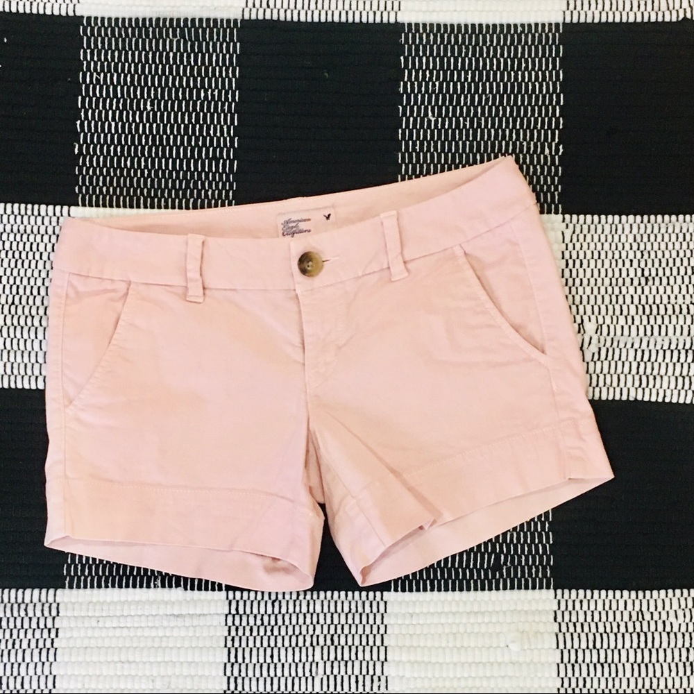 Blush pink American Eagle AEO chino shorts 6